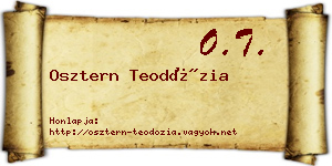 Osztern Teodózia névjegykártya
